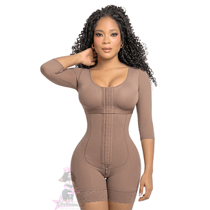 FAJA SHORT CUERPO DE GUITARRA CON MANGAS Y BRASIER