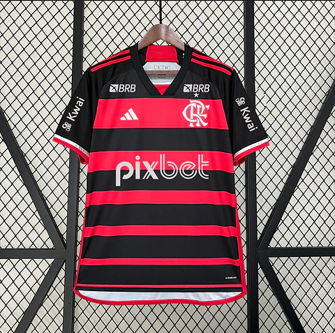 Camisola Flamengo Principal 2024/25 Todos os Patrocínios 