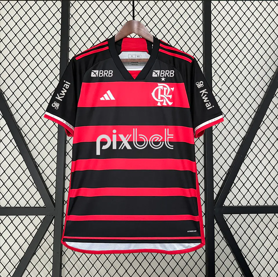 Camisola Flamengo Principal 2024/25 Todos os Patrocínios  1