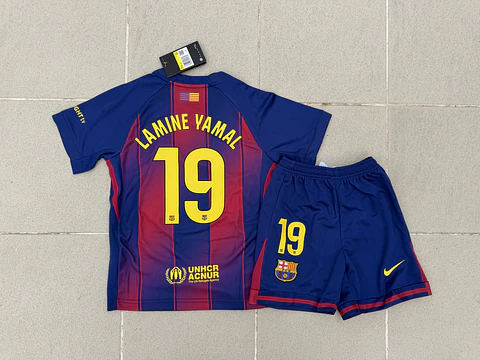 Kit Criança Barcelona Lamine Yamal 25/26 - Entrega Rápida