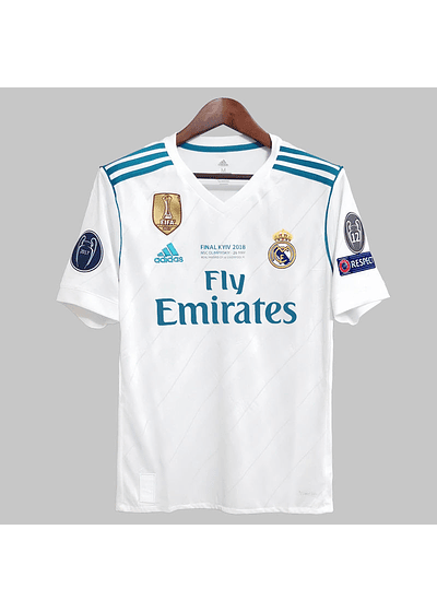 Real Madrid Home Jersey 2017/18 All Champions League Patches