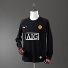 Camisola Manchester United Alternativa 2007/08 Manga Cumprida 1