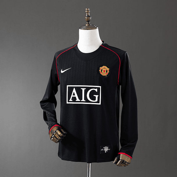 Camisola Manchester United Alternativa 2007/08 Manga Cumprida 1