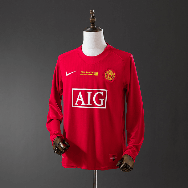Camisola Manchester United Principal 2007/08 Manga Cumprida 1