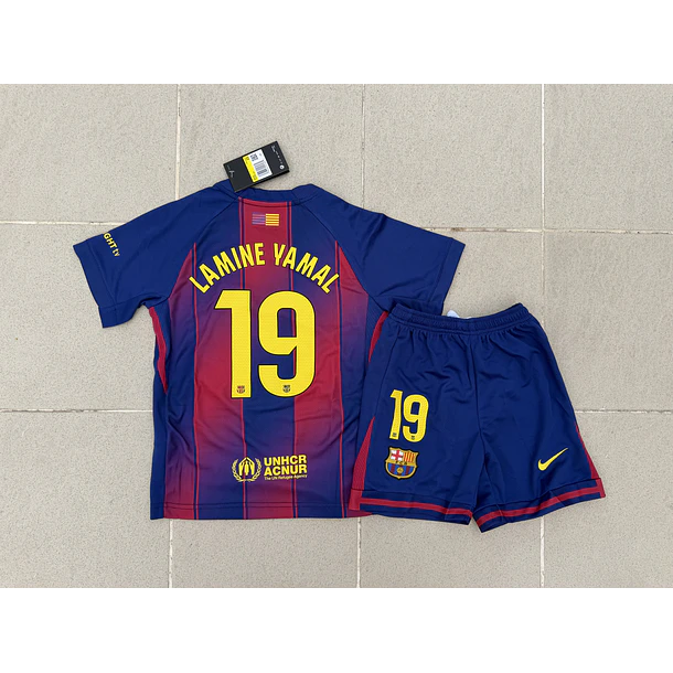 Kit Criança Barcelona Lamine Yamal 25/26 - Entrega Rápida