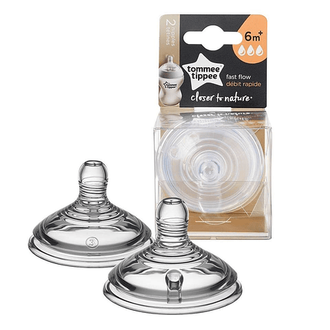 TETINA CLOSER TO NATURE (PACK DE 2)- TOMMEE TIPPEE RAPIDO 6 M+