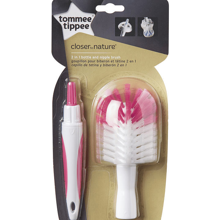 ESCOBILLA PARA BIBERONES Y TETINAS - TOMMEE TIPPEE ROSA 1