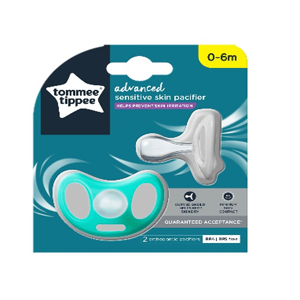 CHUPONES ADVANCED SENSITIVE X 2 UNID. TOMMEE TIPPEE 0-6 MESES (VERDE-GRIS)  4