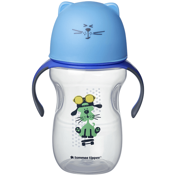 TAZA DE TRANSICION CON BOQUILLA SUAVE AZUL 10 OZ - TOMMEE TIPPEE