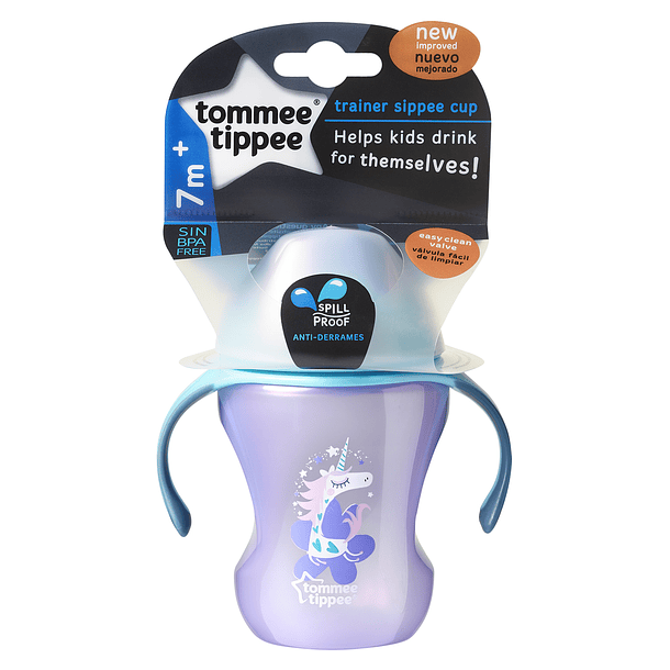 VASO DE ENTRENAMIENTO BOQUILLA RÍGIDA 8OZ/230ML - TOMMEE TIPPEE MORADO 1