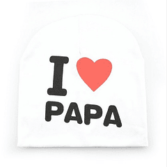 GORRO I LOVE PAPA BLANCO