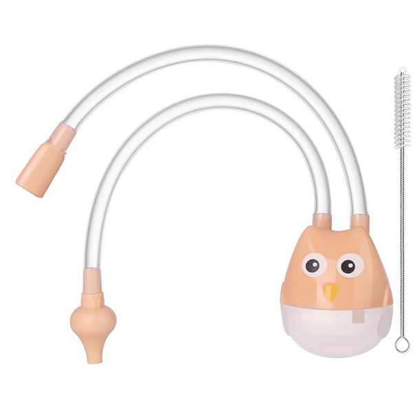 ASPIRADOR NASAL DE SUCCION BUHO + CEPILLO LIMPIADOR MELON 1