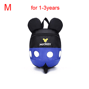 MOCHILA CON SUJETADOR DE SEGURIDAD MICKEY & MINNIE AZUL