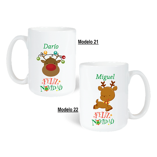 TAZAS NAVIDEÑAS PERSONALIZADA CON LOGO, NOMBRE, ETC. 12