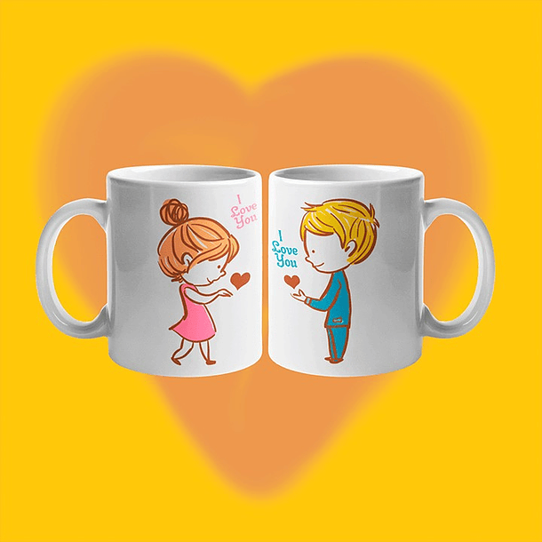 TAZAS SAN VALENTIN PAREJA PERSONALIZADAS FRASE Y/O NOMBRE 2