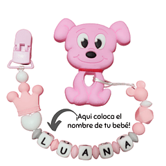 MORDEDOR + PORTACHUPÓN PERSONALIZADO DOG NIÑA