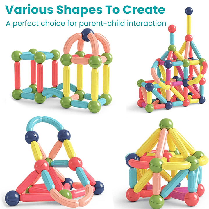 JUEGO MAGNETICO DE 42 PIEZAS DE MULTICOLOR PARA NIÑOS 2