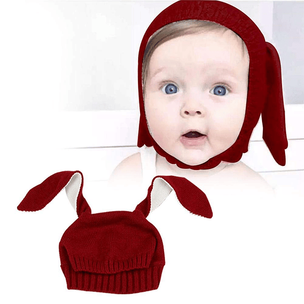 GORRO CONEJITO ROJO 3