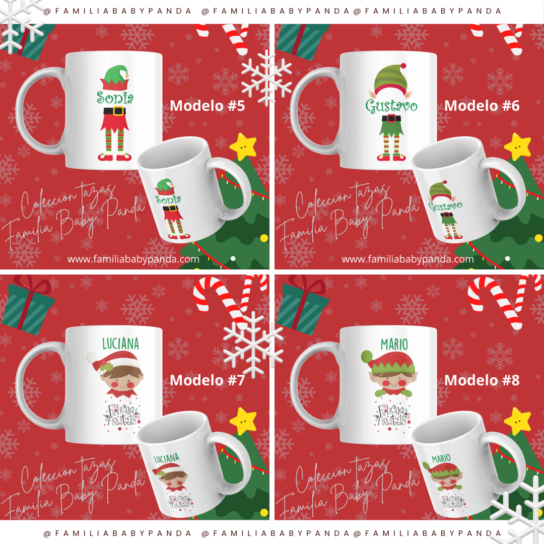 TAZAS NAVIDEÑAS PERSONALIZADA CON LOGO, NOMBRE, ETC. 3