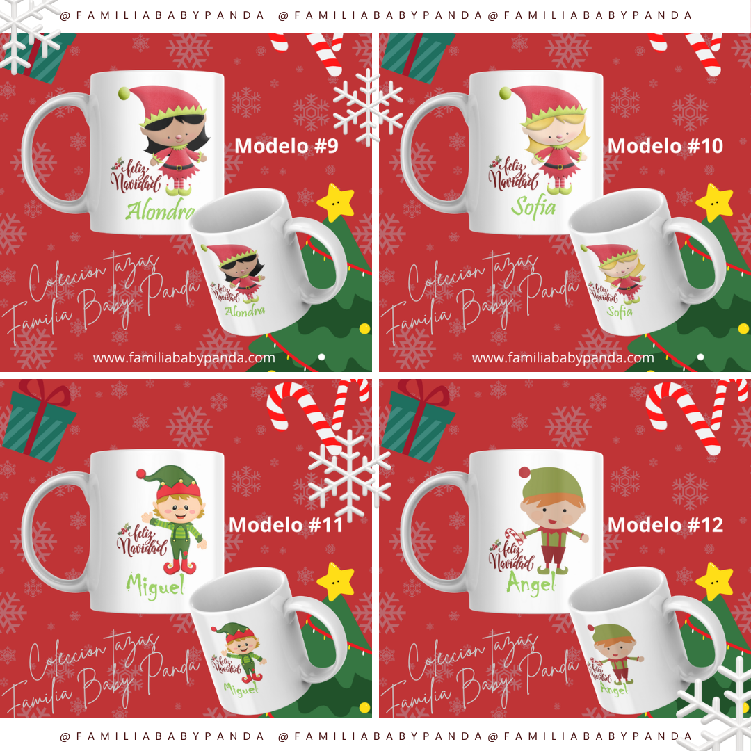 TAZAS NAVIDEÑAS PERSONALIZADA CON LOGO, NOMBRE, ETC. 4