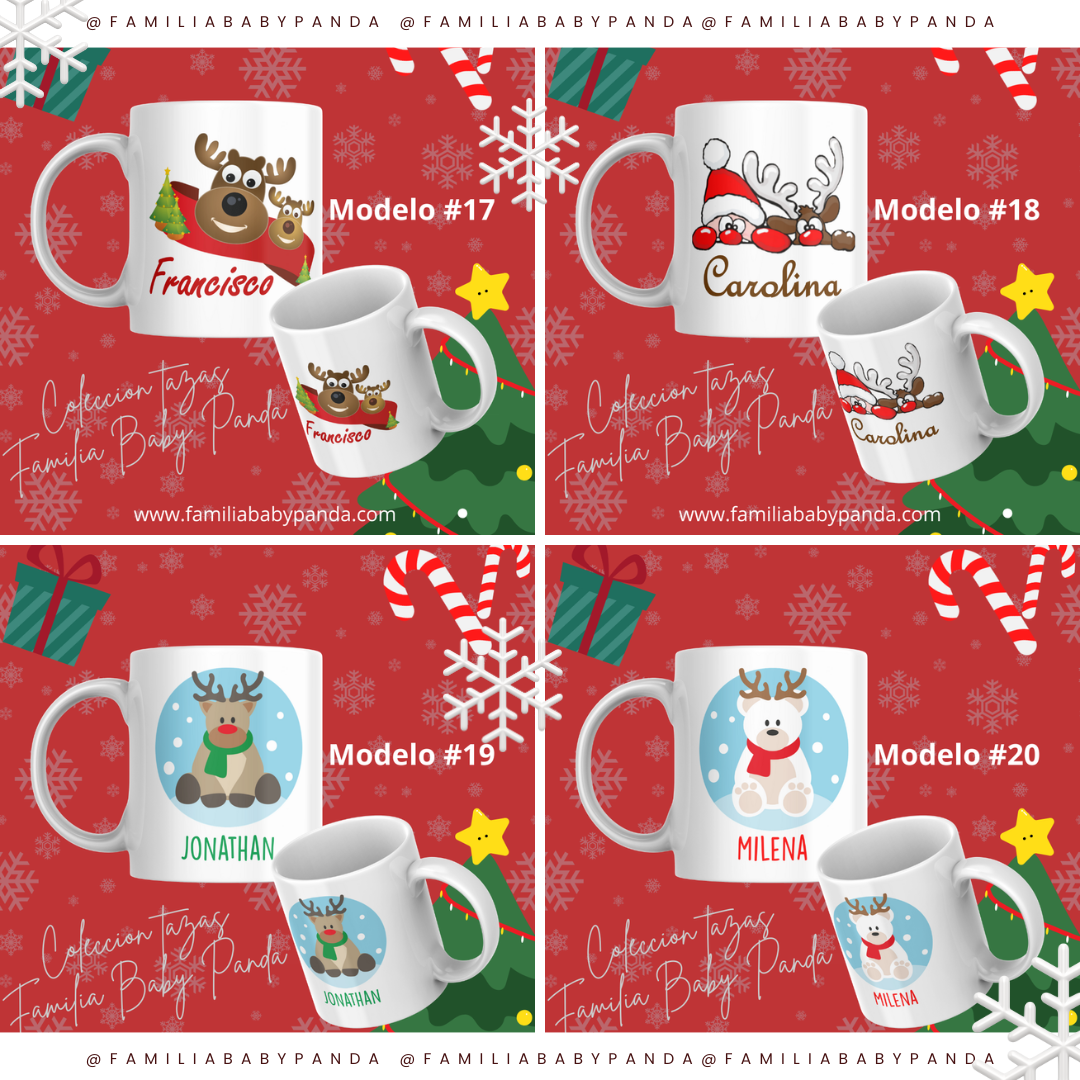 TAZAS NAVIDEÑAS PERSONALIZADA CON LOGO, NOMBRE, ETC. 6