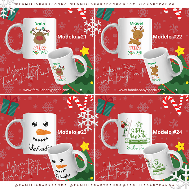 TAZAS NAVIDEÑAS PERSONALIZADA CON LOGO, NOMBRE, ETC. 7