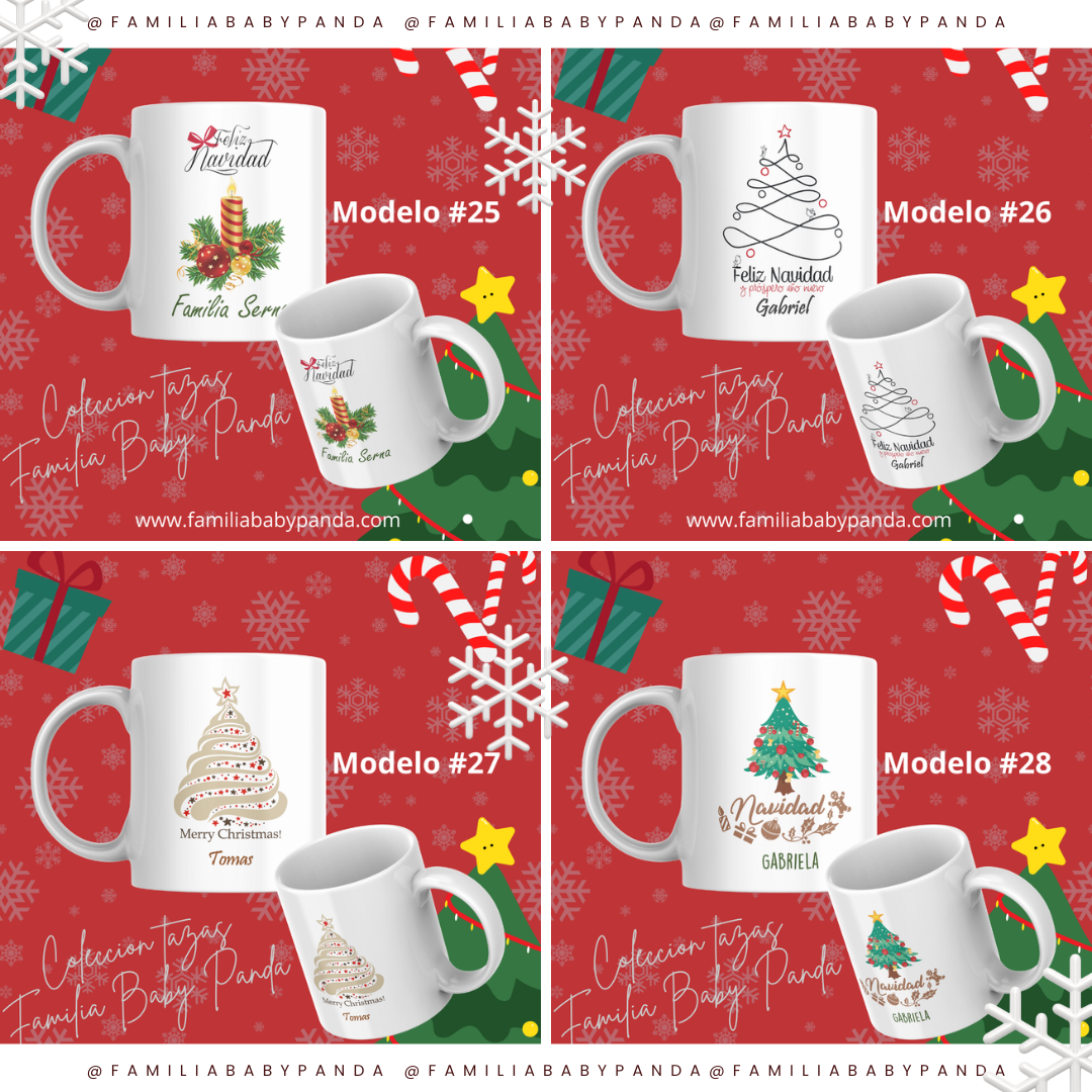 TAZAS NAVIDEÑAS PERSONALIZADA CON LOGO, NOMBRE, ETC. 8