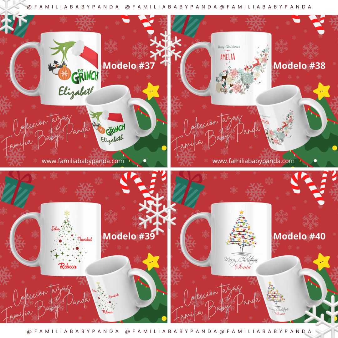 TAZAS NAVIDEÑAS PERSONALIZADA CON LOGO, NOMBRE, ETC. 11