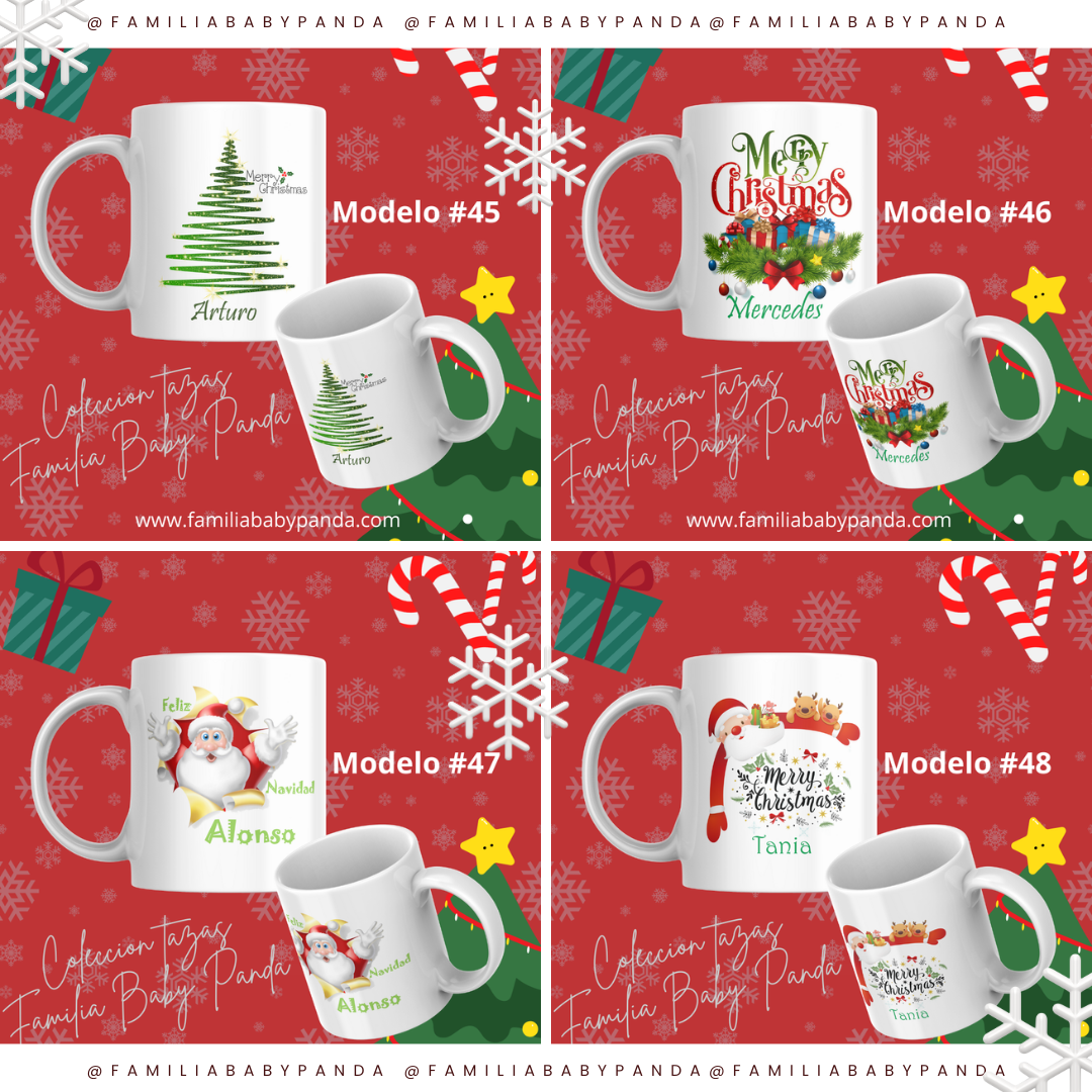 TAZAS NAVIDEÑAS PERSONALIZADA CON LOGO, NOMBRE, ETC. 13