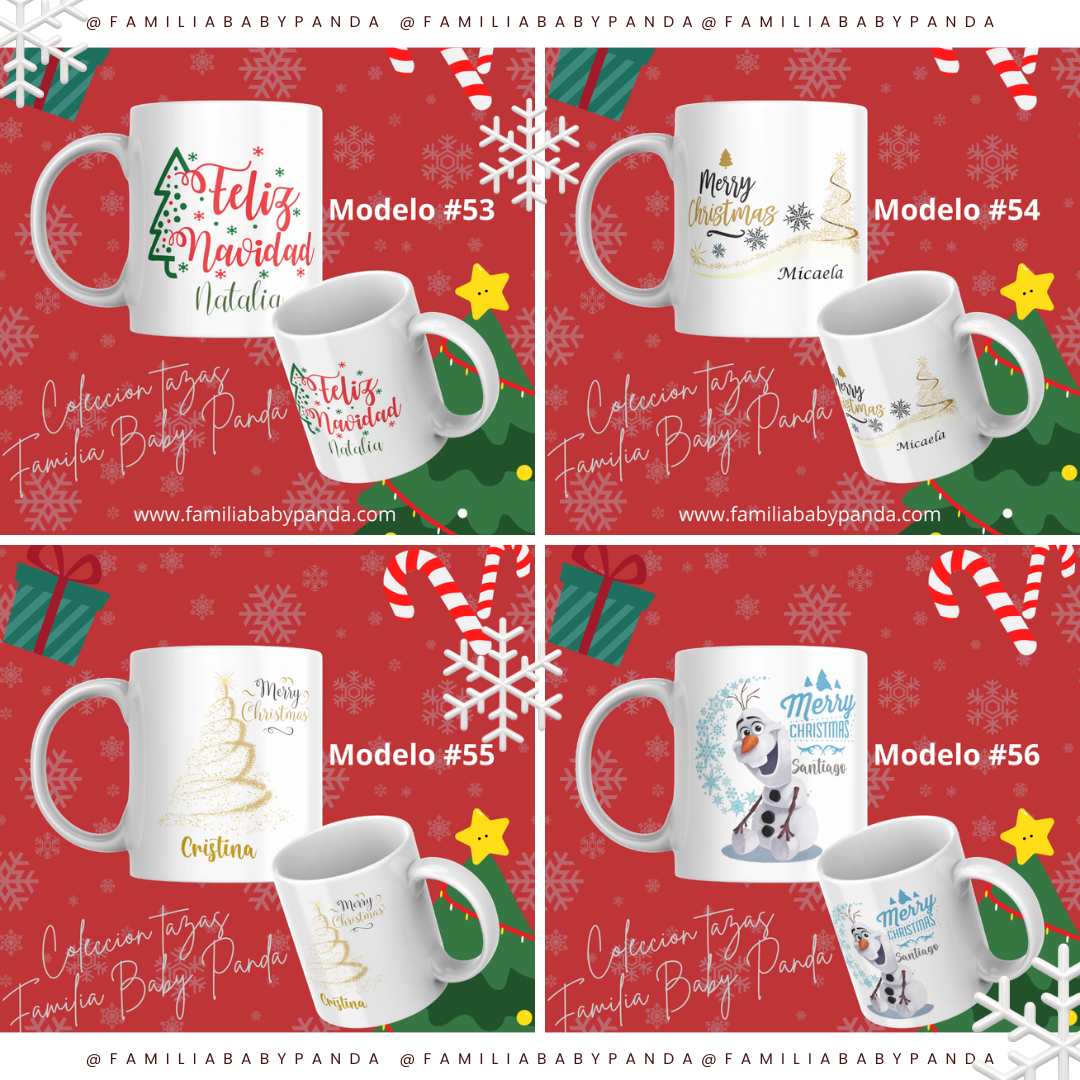 TAZAS NAVIDEÑAS PERSONALIZADA CON LOGO, NOMBRE, ETC. 15