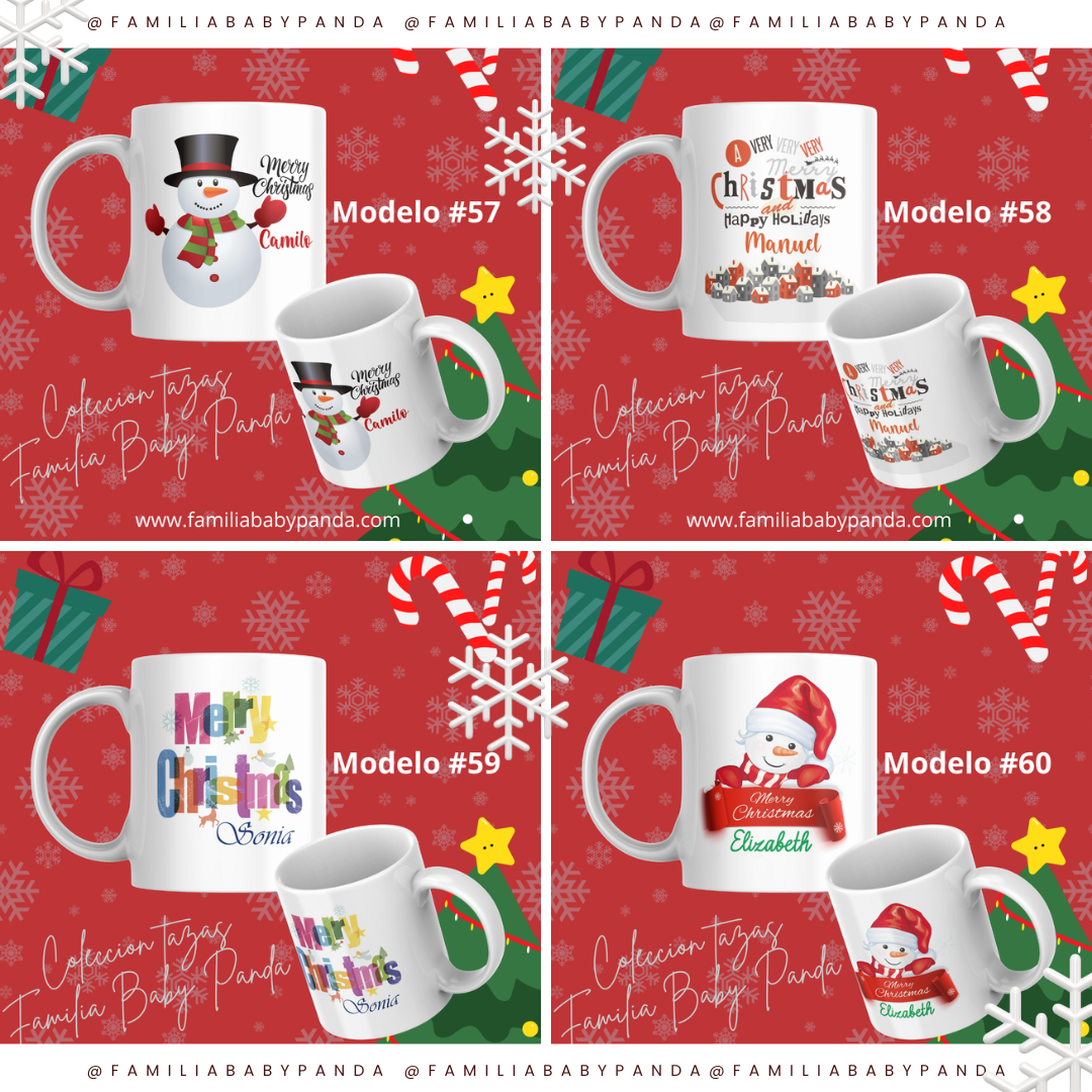 TAZAS NAVIDEÑAS PERSONALIZADA CON LOGO, NOMBRE, ETC. 16