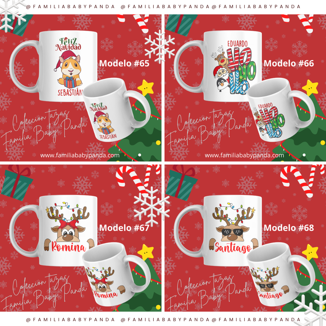 TAZAS NAVIDEÑAS PERSONALIZADA CON LOGO, NOMBRE, ETC. 18