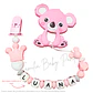 MORDEDOR + PORTACHUPÓN PERSONALIZADO KOALA ROSA - Miniatura 2