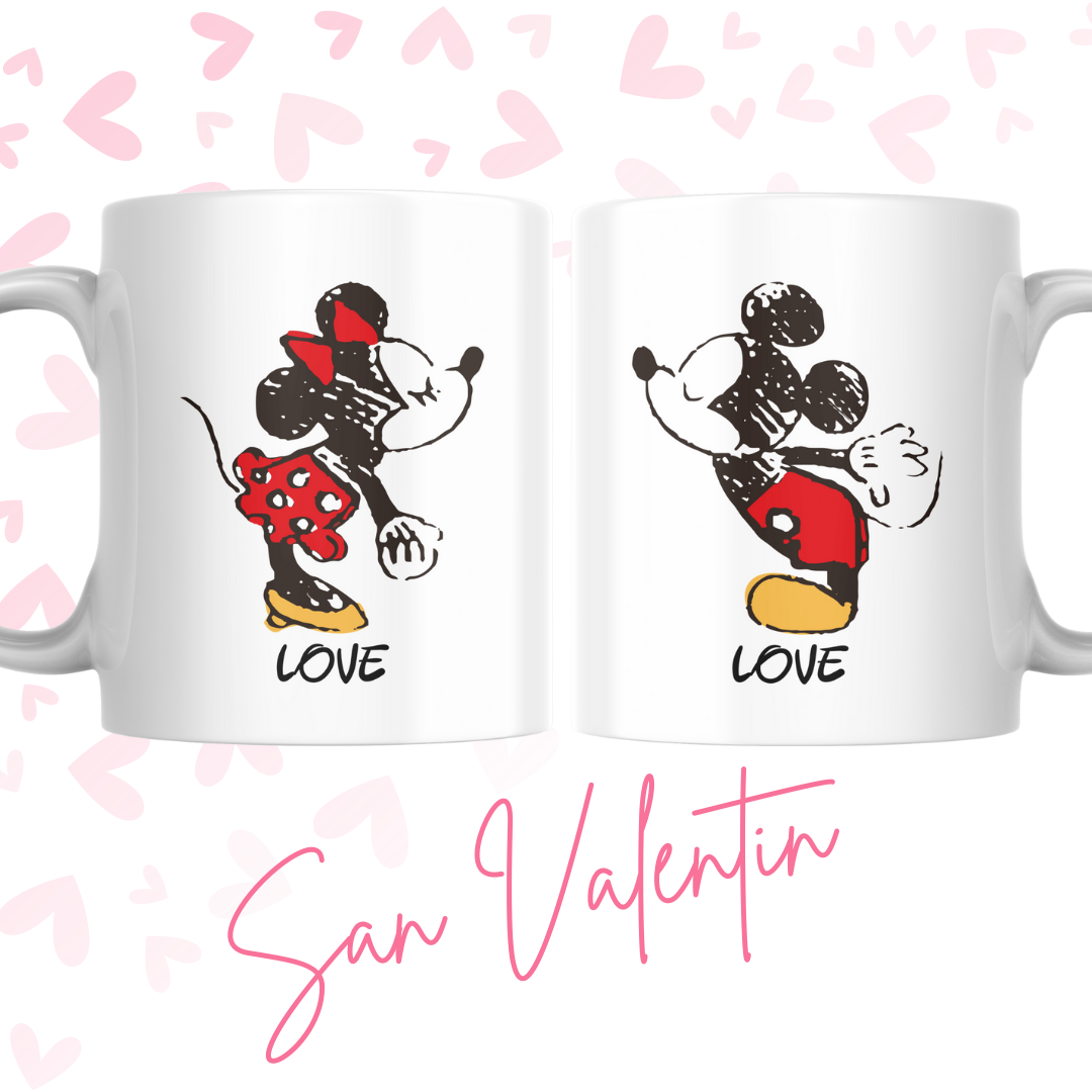 TAZAS SAN VALENTIN PAREJA PERSONALIZADAS FRASE Y/O NOMBRE 1