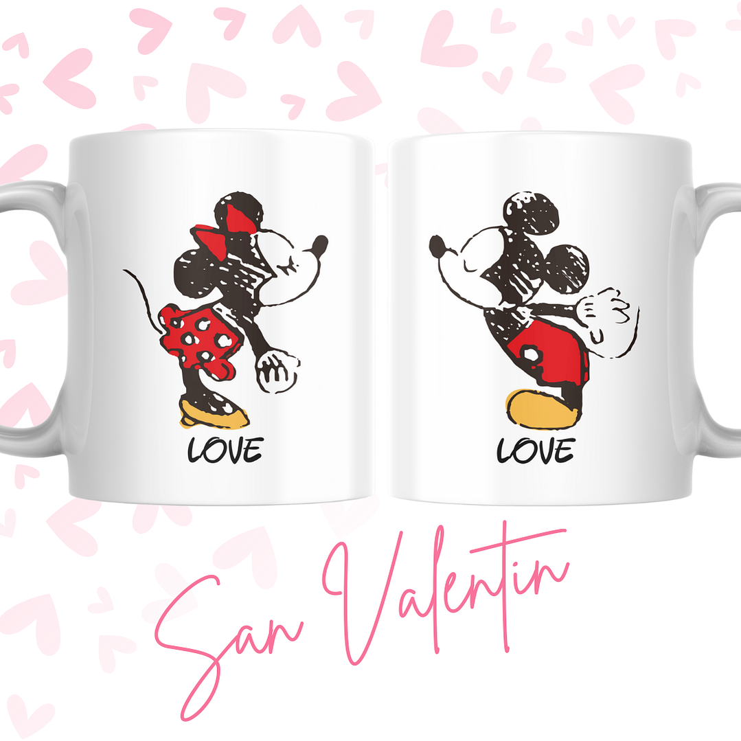 TAZAS SAN VALENTIN PAREJA PERSONALIZADAS FRASE Y/O NOMBRE 1
