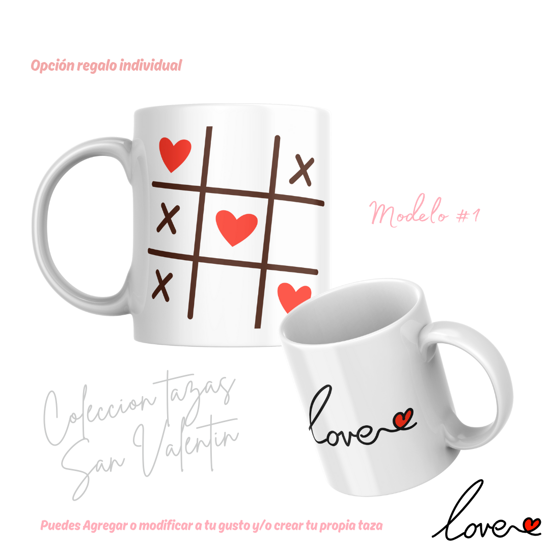 TAZAS SAN VALENTIN PAREJA PERSONALIZADAS FRASE Y/O NOMBRE 2