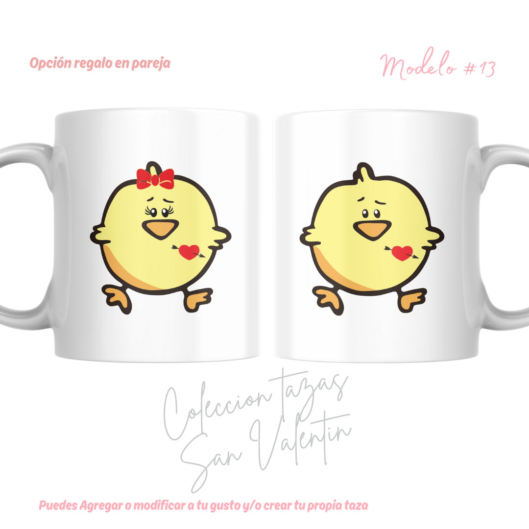 TAZAS SAN VALENTIN PAREJA PERSONALIZADAS FRASE Y/O NOMBRE 9