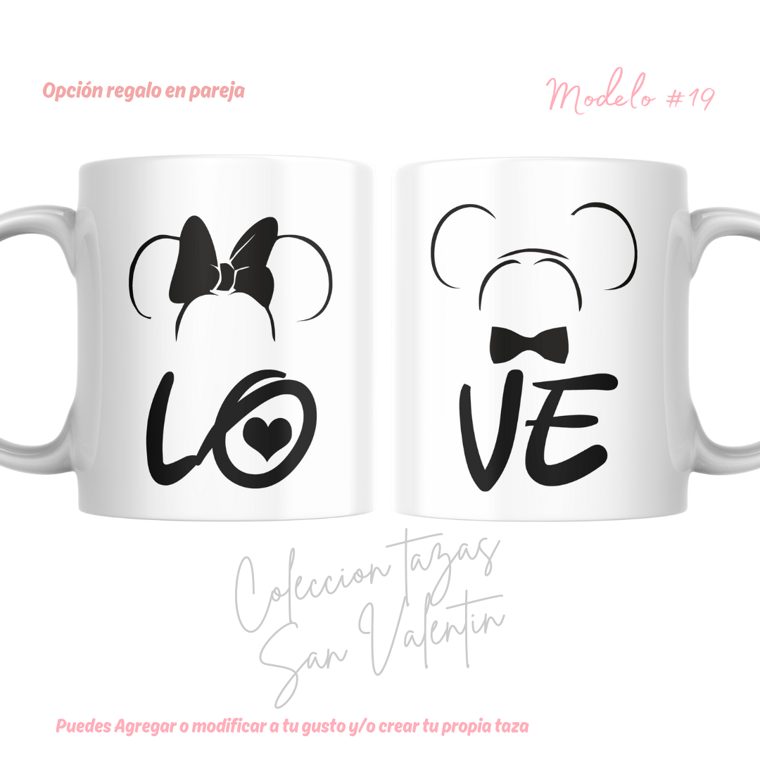TAZAS SAN VALENTIN PAREJA PERSONALIZADAS FRASE Y/O NOMBRE 16