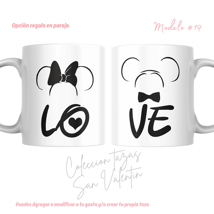 TAZAS SAN VALENTIN PAREJA PERSONALIZADAS FRASE Y/O NOMBRE 16