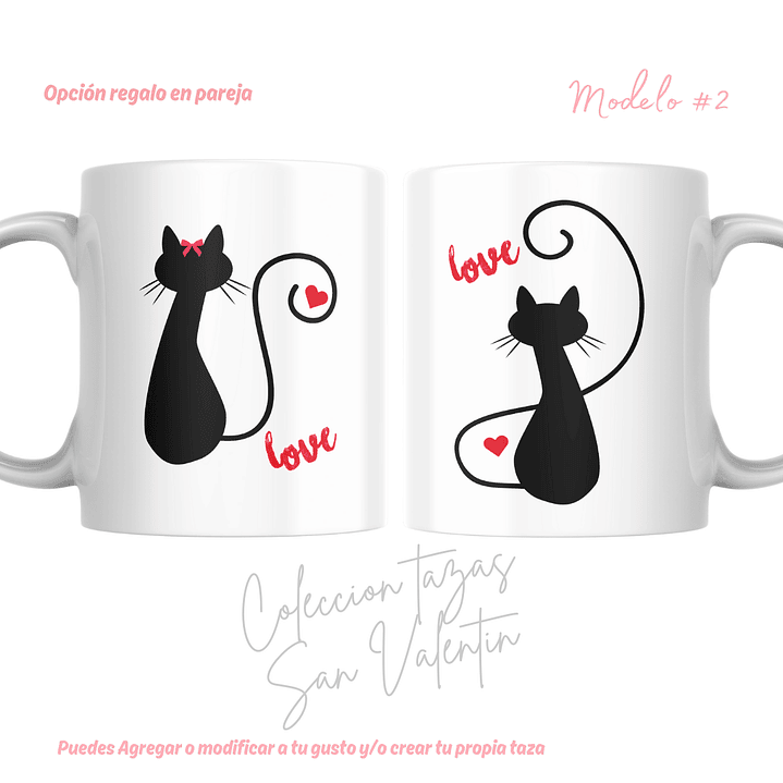 TAZAS SAN VALENTIN PAREJA PERSONALIZADAS FRASE Y/O NOMBRE 18