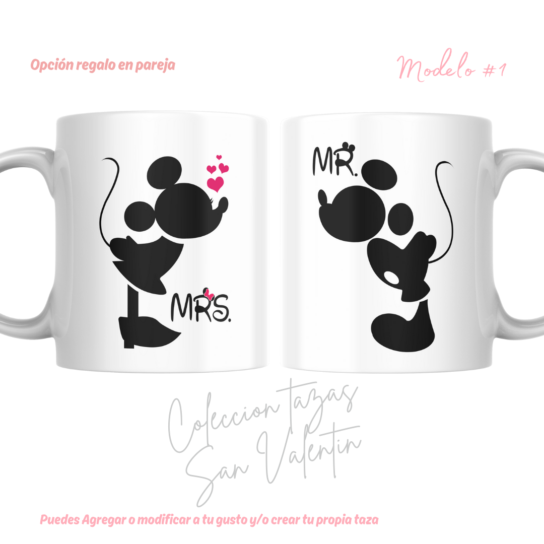 TAZAS SAN VALENTIN PAREJA PERSONALIZADAS FRASE Y/O NOMBRE 19