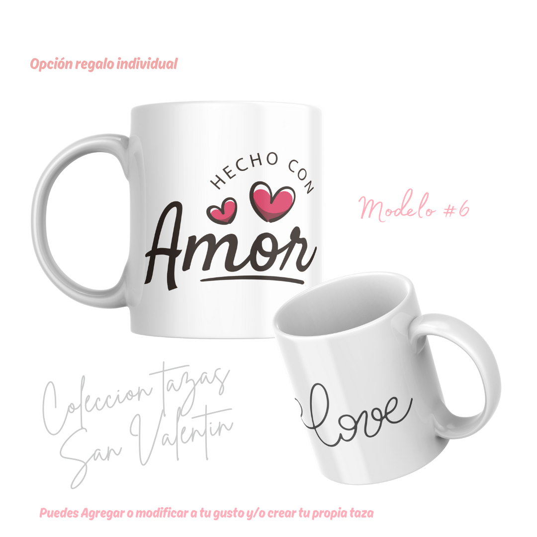 TAZAS SAN VALENTIN PAREJA PERSONALIZADAS FRASE Y/O NOMBRE 7