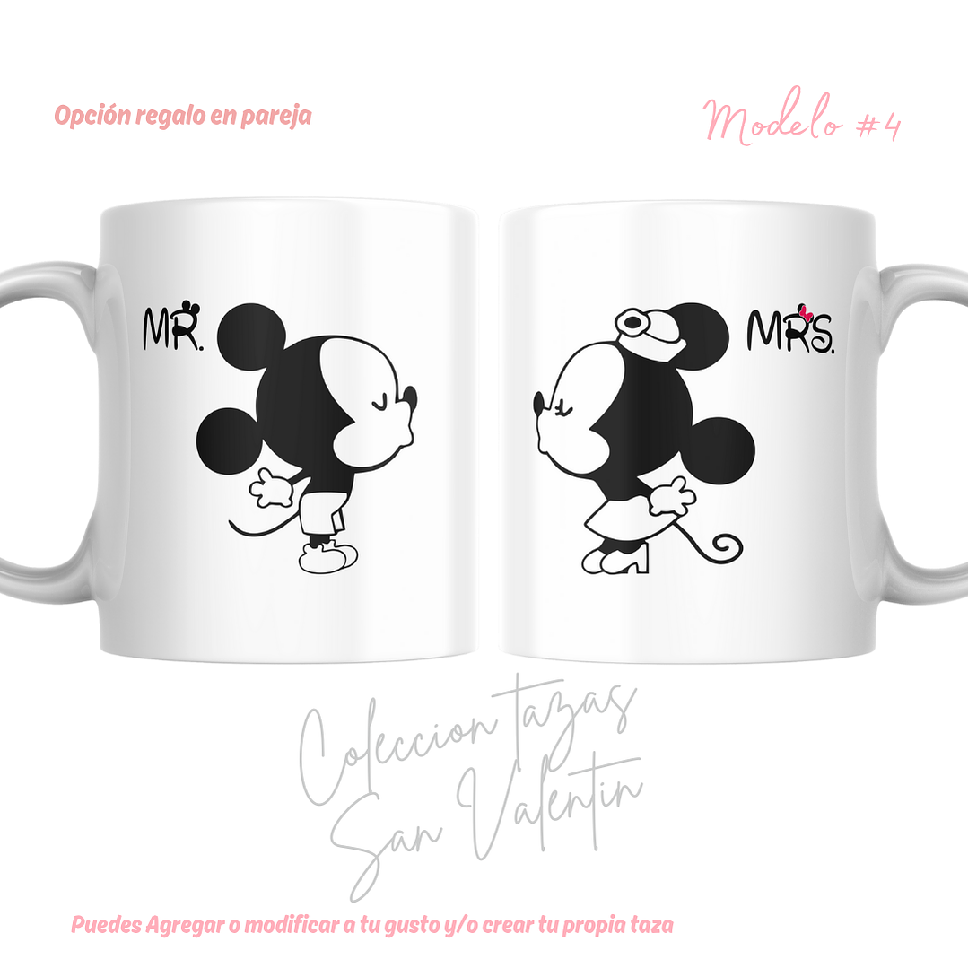 TAZAS SAN VALENTIN PAREJA PERSONALIZADAS FRASE Y/O NOMBRE 20
