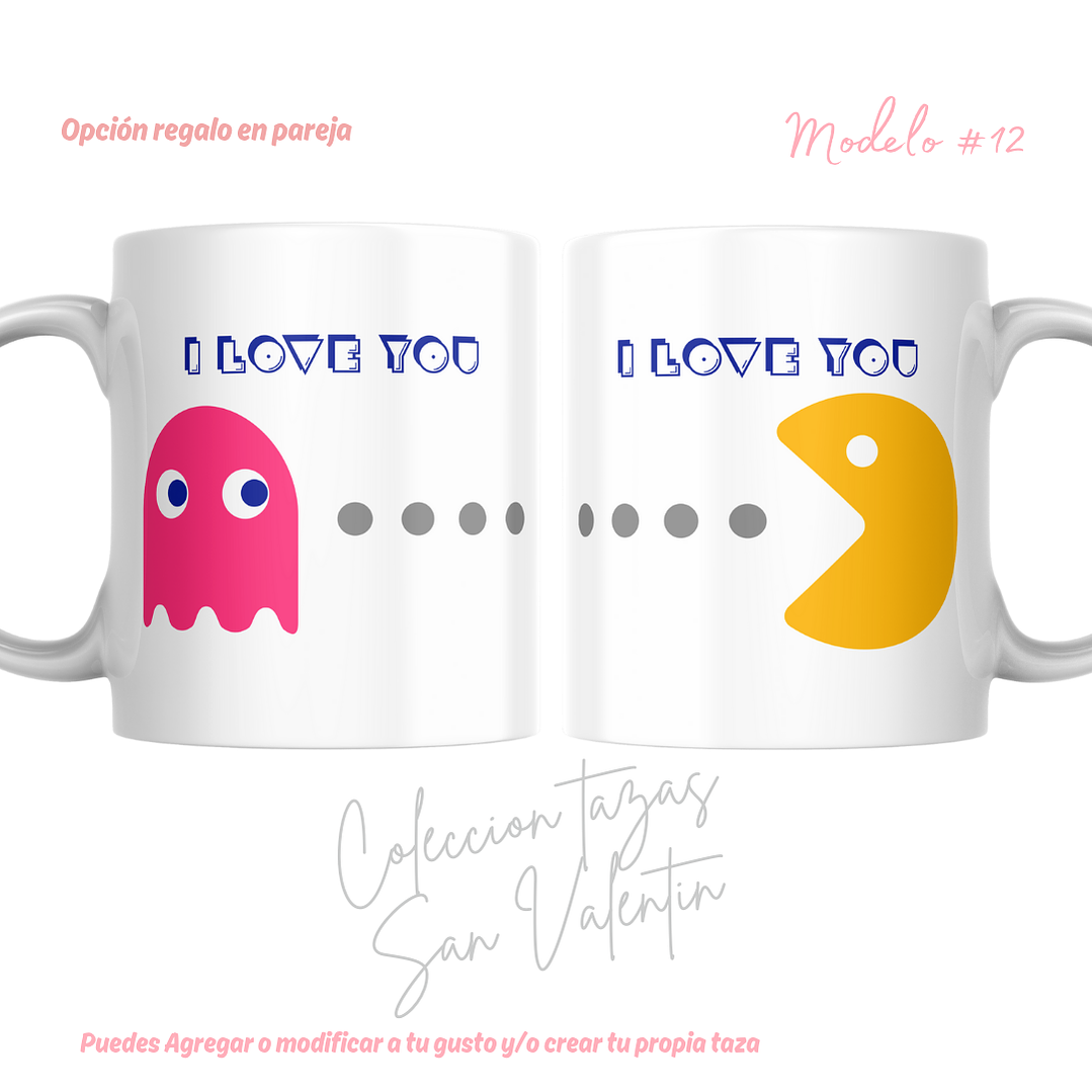 TAZAS SAN VALENTIN PAREJA PERSONALIZADAS FRASE Y/O NOMBRE 25