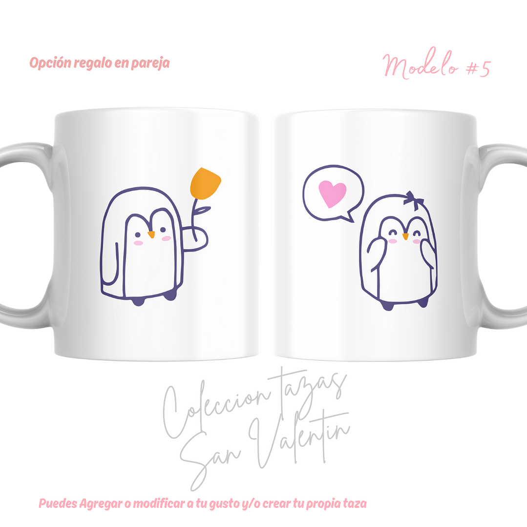 TAZAS SAN VALENTIN PAREJA PERSONALIZADAS FRASE Y/O NOMBRE 27