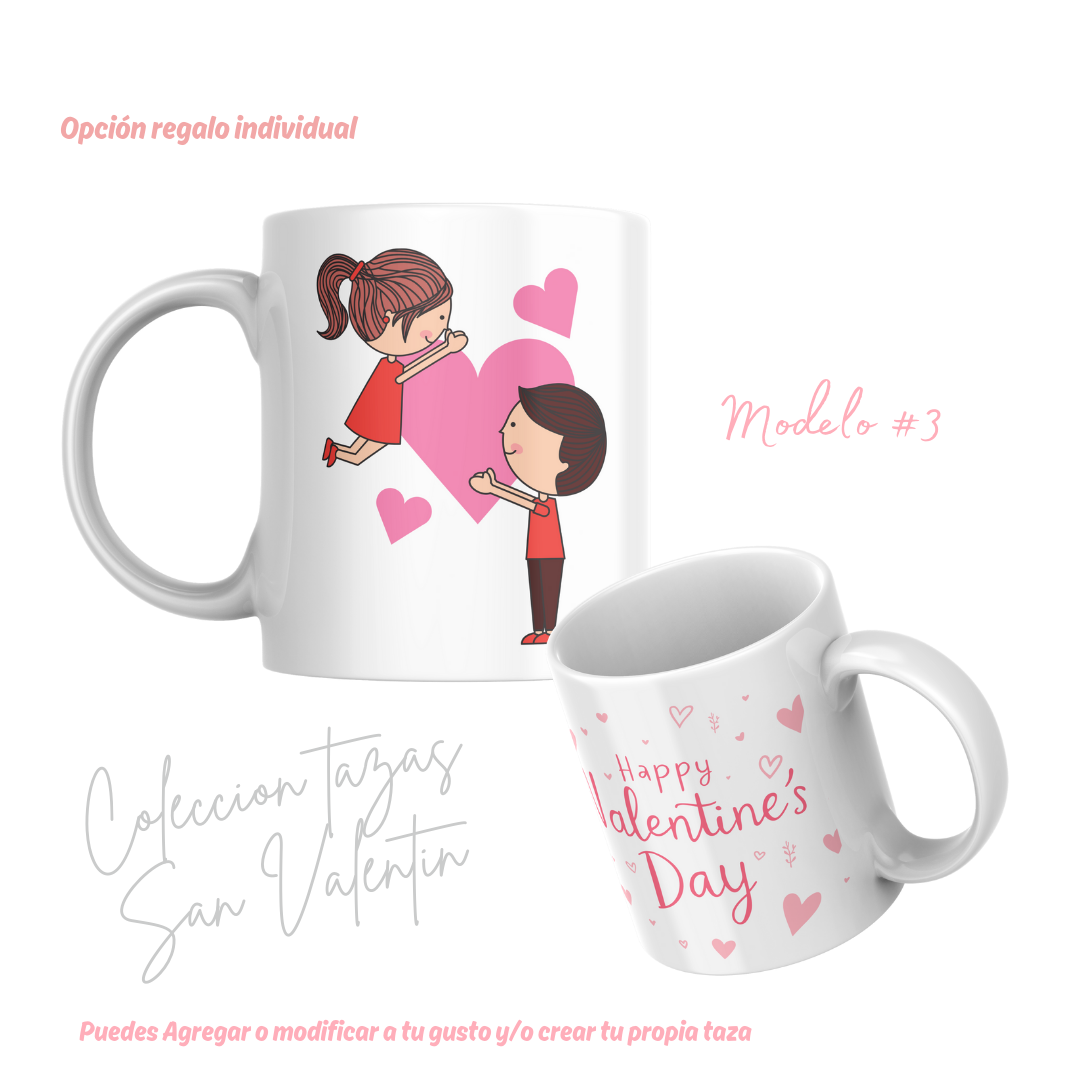 TAZAS SAN VALENTIN PAREJA PERSONALIZADAS FRASE Y/O NOMBRE 6