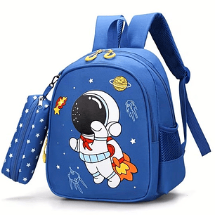 MOCHILA PARA NIÑOS PEQUEÑOS ASTRONAUTA	AZUL