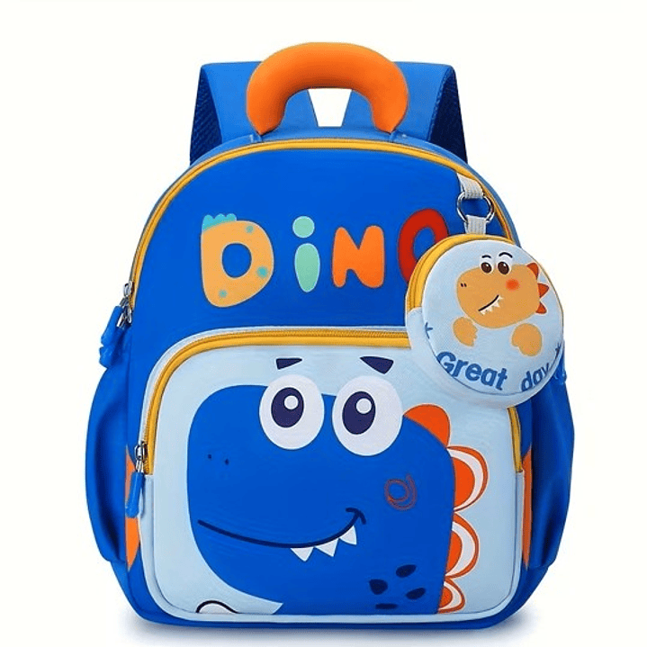 MOCHILA PARA NIÑOS PEQUEÑOS DINOSAURIO AZUL 1