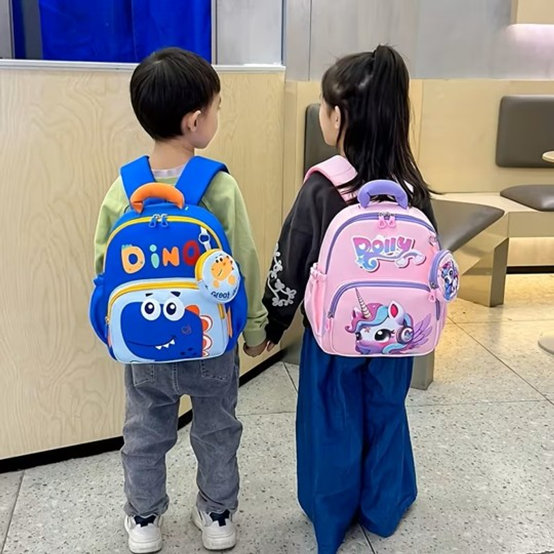 MOCHILA PARA NIÑOS PEQUEÑOS DINOSAURIO AZUL 4
