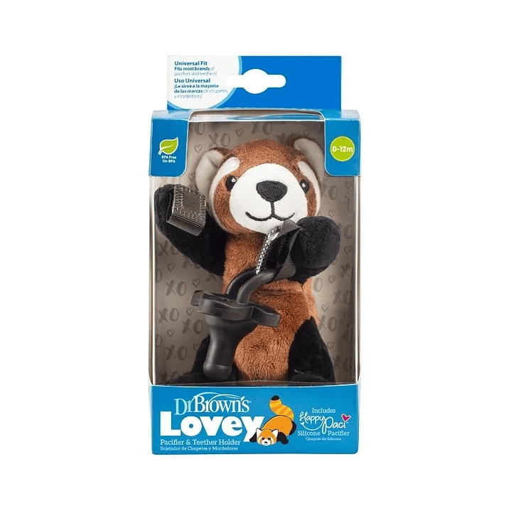 PELUCHE SUJETADOR DE CHUPONES PANDA ROJO LOVEY 0-12M 3